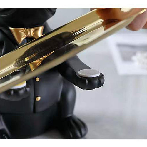French Bulldog Statue with Tray Decor